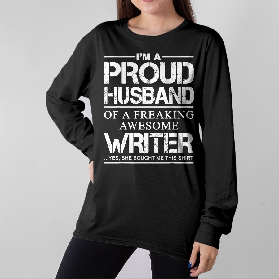 Best Wife Shirt, Wife and Husband Unisex T-Shirt/Hoodie/Sweatshirt HLT00 - Mens Proud Husband Of Awesome Writer Tee Gift - Author's Husband T-Shirt