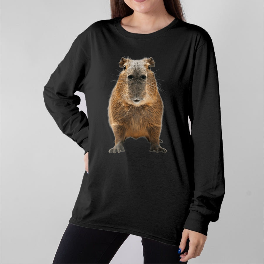 Cute Capybara Shirt, Funny Capybara Unisex T-Shirt/Hoodie/Sweatshirt HLT00 - Capybara Long Sleeve T-Shirt
