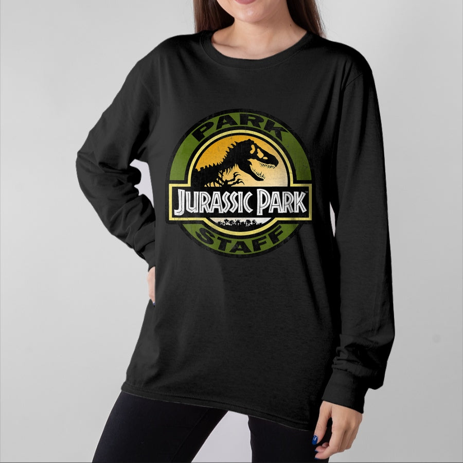 Best Dinosaur Lover Shirt, Funny Dinosaur UnisexT-Shirt/Hoodie/Sweatshirt HLT00 - Jurassic Park Staff Retro Distressed Logo Graphic T-Shirt T-Shirt