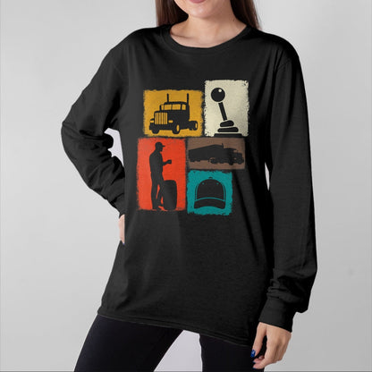 Best Truck Driver Life Shirt, Funny Trucker UnisexT-Shirt/Hoodie/Sweatshirt HLT00 - Trucker Vintage Collage Trucking Men Truck Driver T-Shirt