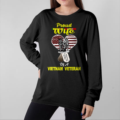Best Wife Shirt, Wife and Husband Unisex T-Shirt/Hoodie/Sweatshirt HLT00 - Gift for wife T shirt, lucky wife   Proud Wife Of A Vietnam Veteran T shirt