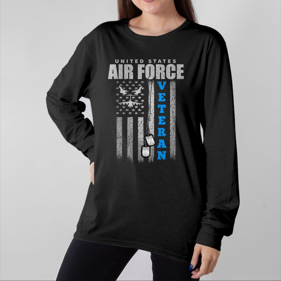 Proud Veteran Shirt, Funny Veteran UnisexT-Shirt/Hoodie/Sweatshirt HLT00 - Veteran of The US Air Force USA Flag Veterans T-Shirt