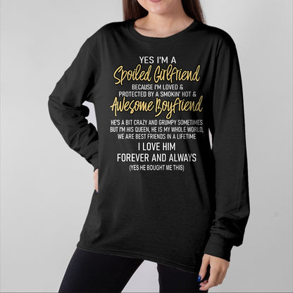 Best Wife Shirt, Wife and Husband Unisex T-Shirt/Hoodie/Sweatshirt HLT00 - Gift for wife T shirt, lucky wife   Lucky Wife Yes I'm A Spoiled Loved Protected Girlfriend T-Shirt