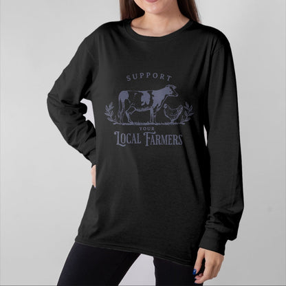 Best Farmer Life Shirt, Funny Farmer UnisexT-Shirt/Hoodie/Sweatshirt HLT00 - Support Your Local Cattle Rancher Farmer Country Farm Life T-Shirt