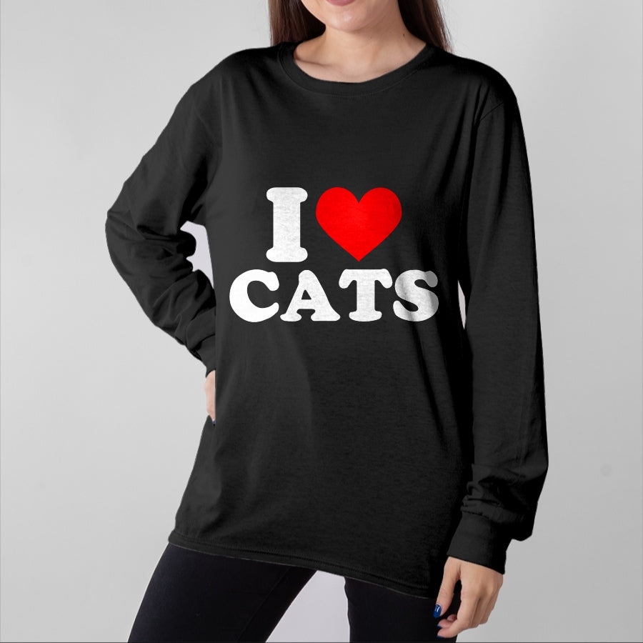 Cat Love Shirt, Funny Cat Lover Gift UnisexT-Shirt/Hoodie/Sweatshirt HLT00 - I Heart Cats - I Heart Cats I Love Cats T-Shirt