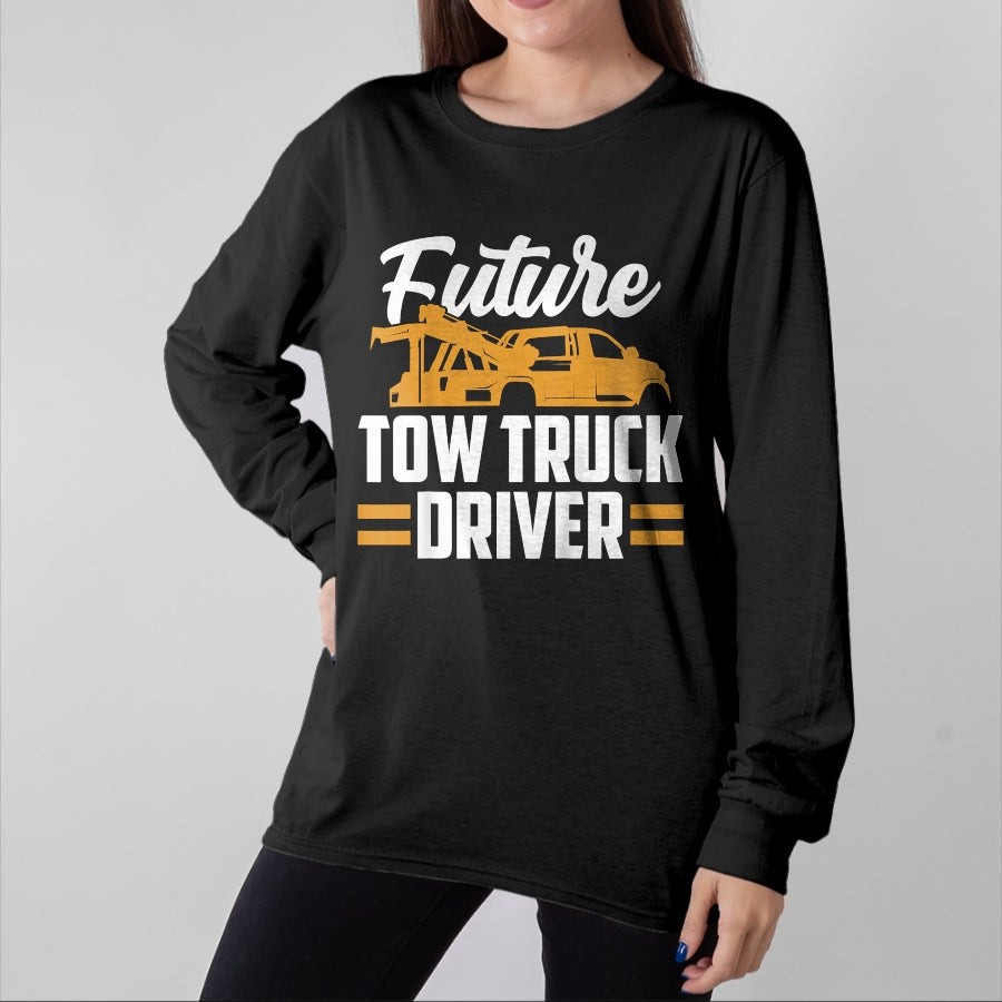 Best Truck Driver Life Shirt, Funny Trucker UnisexT-Shirt/Hoodie/Sweatshirt HLT00 - Kids Future Tow Truck Driver T-Shirt