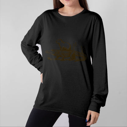 Cute Capybara Shirt, Funny Capybara Unisex T-Shirt/Hoodie/Sweatshirt HLT00 - Funny Capybara Riding an Alligator Men Women Capybara T-Shirt