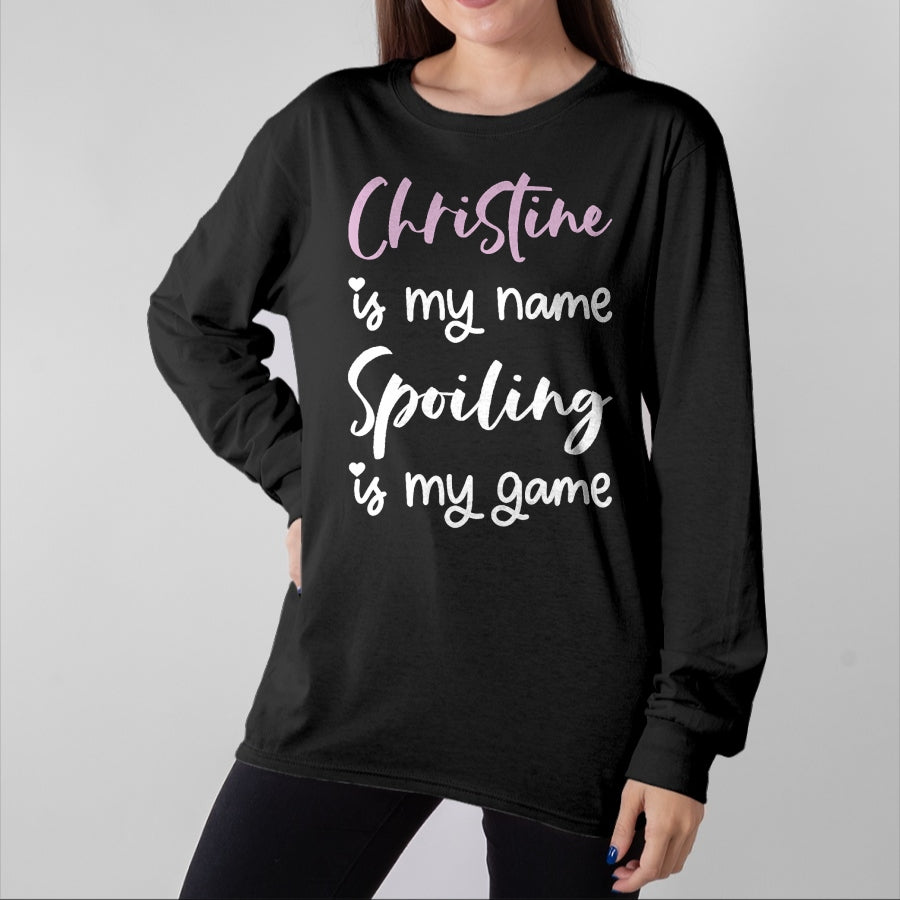 Best Wife Shirt, Wife and Husband Unisex T-Shirt/Hoodie/Sweatshirt HLT00 - Christine Name Personalized Women Spoiled Girl Cute Pink T-Shirt (1)