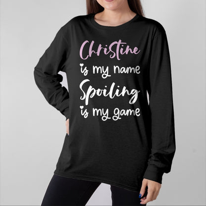 Best Wife Shirt, Wife and Husband Unisex T-Shirt/Hoodie/Sweatshirt HLT00 - Christine Name Personalized Women Spoiled Girl Cute Pink T-Shirt (1)
