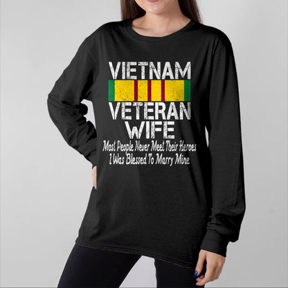 Proud Veteran Shirt, Funny Veteran UnisexT-Shirt/Hoodie/Sweatshirt HLT00 - Vietnam Veteran Wife Military Vet Spouse Retro Look T-Shirt