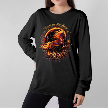 Best Horse Lover Shirt , Funny Horse UnisexT-Shirt/Hoodie/Sweatshirt HLT00 - Year of The Fire Horse 2026 Lunar Chinese New Year Zodiac T-Shirt
