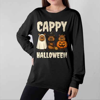 Cute Capybara Shirt, Funny Capybara UnisexT-Shirt/Hoodie/Sweatshirt HLT00 - Cappy Halloween Funny Capybara Ghost Witch Pumpkin Spooky T-Shirt