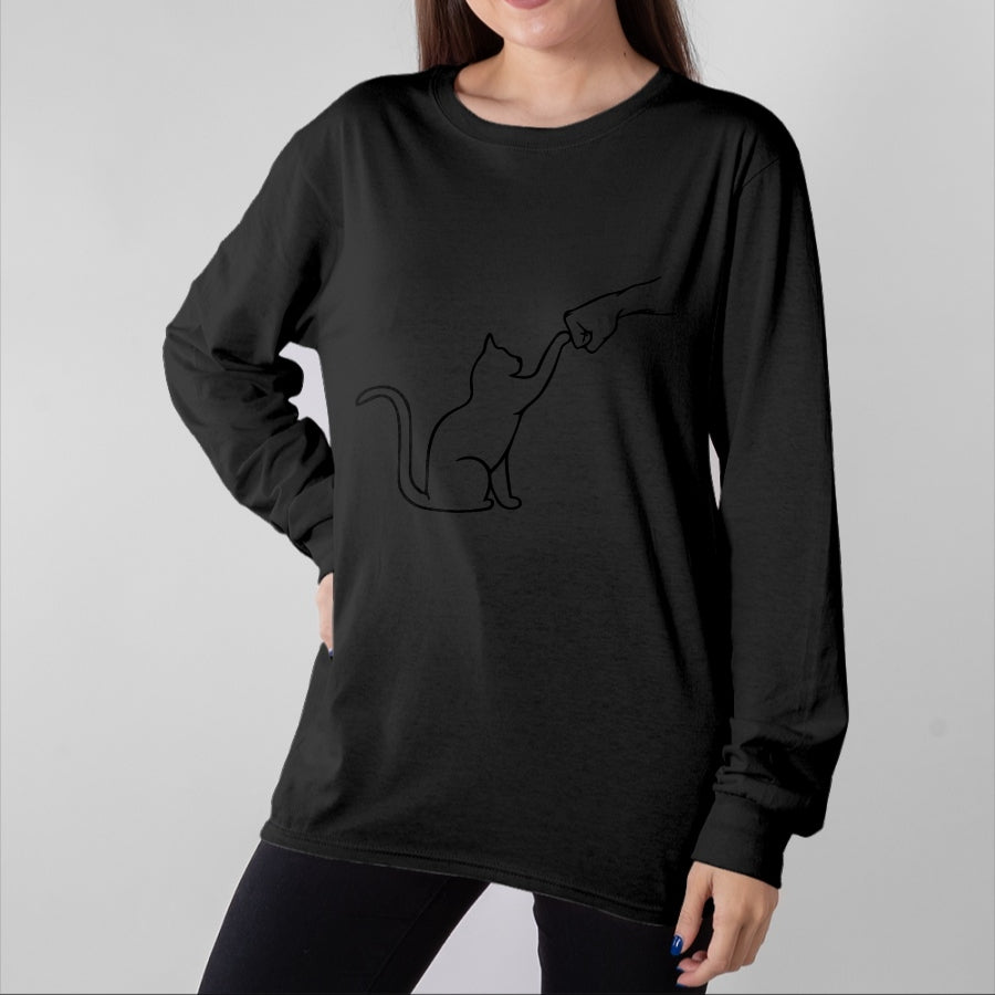 Cat Love Shirt, Funny Cat Lover Gift UnisexT-Shirt/Hoodie/Sweatshirt HLT00 - Cute Pet Tee I Love My Cat Best Friend Fist Bump Cat Lovers T-Shirt Small