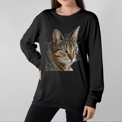 Cat Love Shirt, Funny Cat Lover Gift UnisexT-Shirt/Hoodie/Sweatshirt HLT00 - Stunning Tabby Cat Close Up Portrait Vector T-Shirt (1)