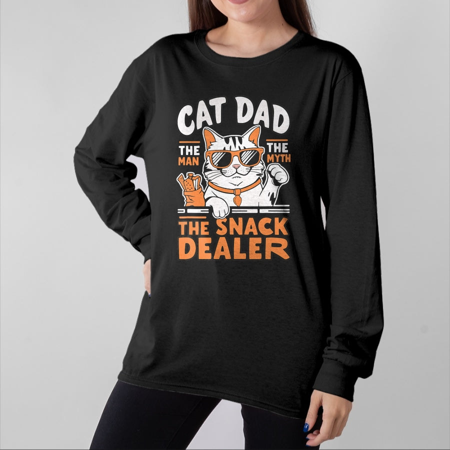 Cat Love Shirt, Funny Cat Lover Gift UnisexT-Shirt/Hoodie/Sweatshirt HLT00 - Cat Dad The Man The Myth The Snack Dealer T-Shirt