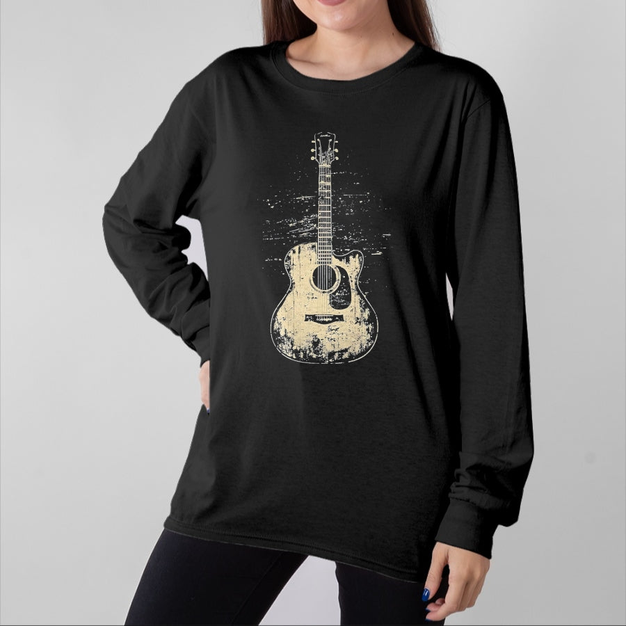 Guitar Lover Shirt, Funny Guitar UnisexT-Shirt/Hoodie/Sweatshirt HLT00 - Acoustic Guitar Player Vintage Rock Graphic T-Shirt, Men, Black, 3X-Large