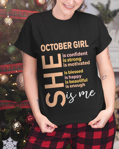 OCTOBER GIRL - SELF LOVE TYPOGRAPHY - FOR WOMEN - TLEE10 (SKU2606-255-10)