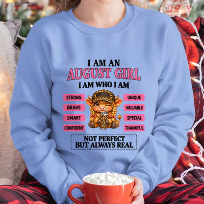 AUGUST GIRL – UNIQUE AND FEARLESS WOMAN TEE - FOR WOMEN - TLEE08 (SKU2610-616-08)