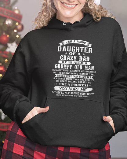 CRAZY DAD PROUD DAUGHTER SHIRT - FROM DAD - TLEE00 (SKU2607-221-00)