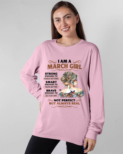 MARCH – INSPIRATIONAL WOMEN’S SHIRT NOT PERFECT BUT REAL - FOR WOMEN - TLEE03 (SKU2604-159-03)