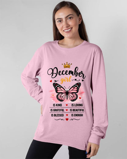 DECEMBER GIRL BUTTERFLY SHIRT - FOR WOMEN - TLEE12 (SKU2608-593-12)