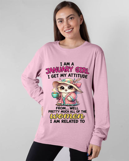 JANUARY GIRL – I GET MY ATTITUDE FROM MY FAMILY - FOR WOMEN - TLEE01 (SKU2604-294-01)