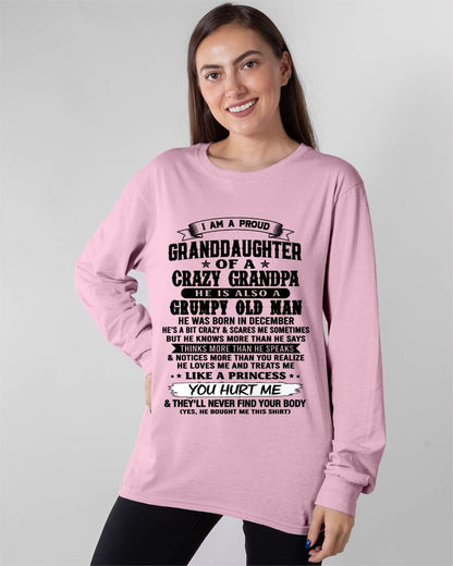DECEMBER - PROUD GRANDDAUGHTER OF A CRAZY GRANDPA - FROM GRANDPA - TLEE12 (SKU2607-114-12)