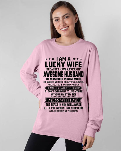 NOVEMBER BORN HUSBAND'S LUCKY WIFE - FROM HUSBAND - TLEE11 (SKU2605-97-11)