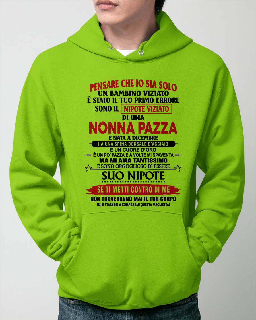 NONNA PAZZA NATA A DICEMBRE – NIPOTE VIZIATO – DALLA NONNA - TLEE12 (SKU2605-334-12)