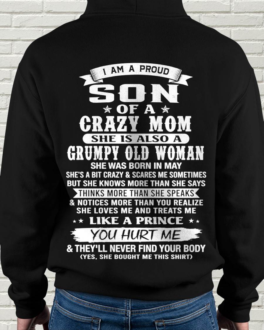 MAY - PROUD SON OF A CRAZY MOM - FROM MOM - TLEE05 (SKU2606-127-05)