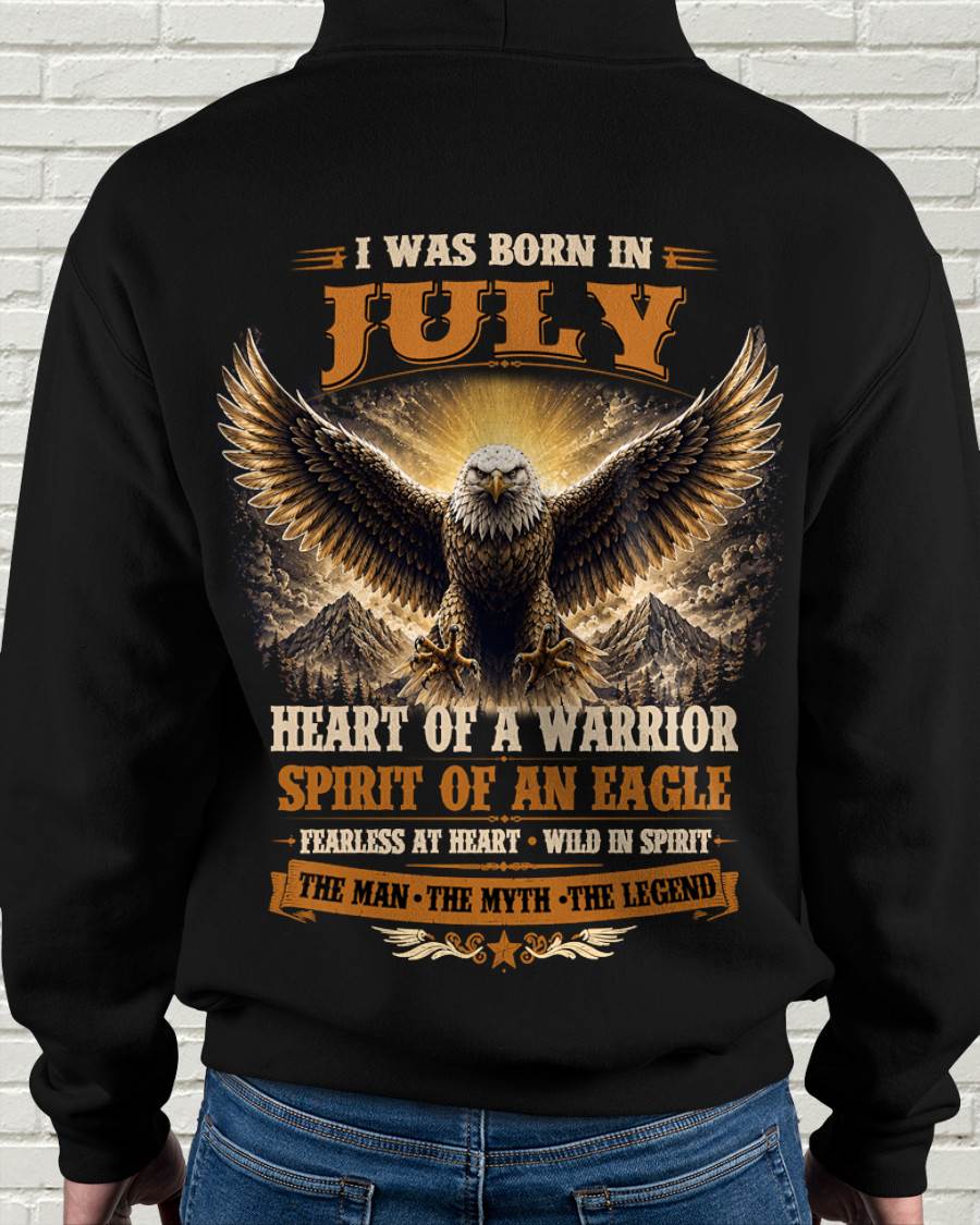 JULY BORN WARRIOR EAGLE SHIRT DESIGN - FOR MAN - TLEE07 (SKU2605-225-07)