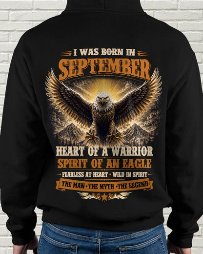 SEPTEMBER BORN WARRIOR EAGLE SHIRT DESIGN - FOR MAN - TLEE09 (SKU2605-225-09)