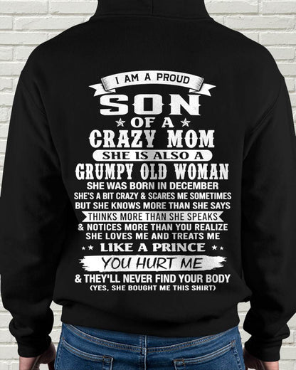 DECEMBER - PROUD SON OF A CRAZY MOM - FROM MOM - TLEE12 (SKU2606-127-12)