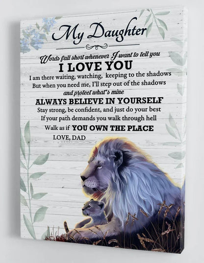 To My Daughter From Dad Canvas