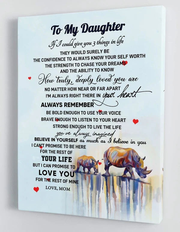 To My Daughter From Mom Canvas