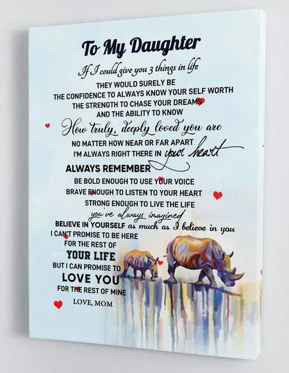 To My Daughter From Mom Canvas