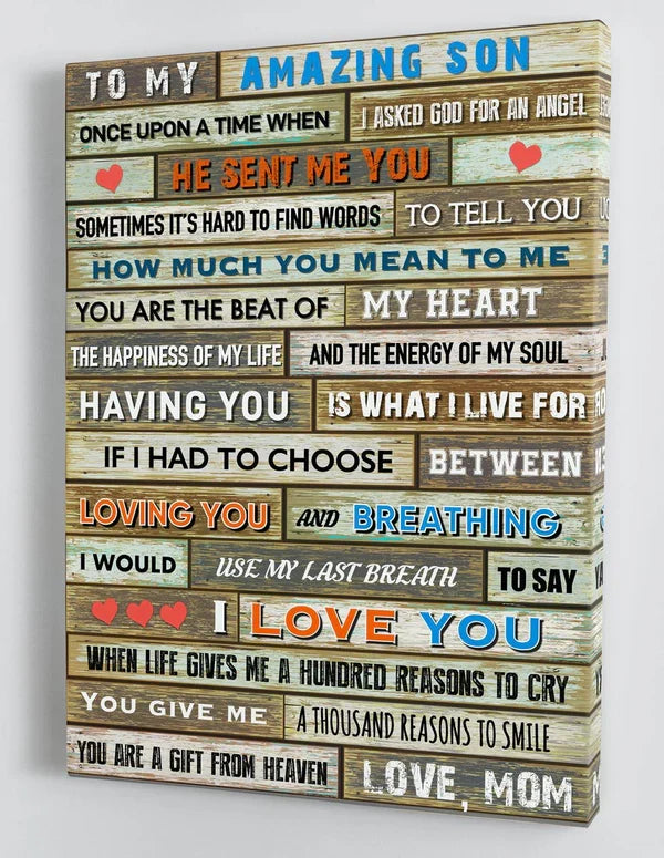 To My Son From Mom Canvas