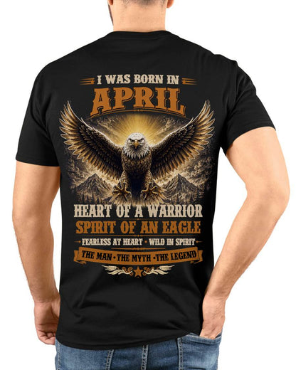 APRIL BORN WARRIOR EAGLE SHIRT DESIGN - FOR MAN - TLEE04 (SKU2605-225-04)