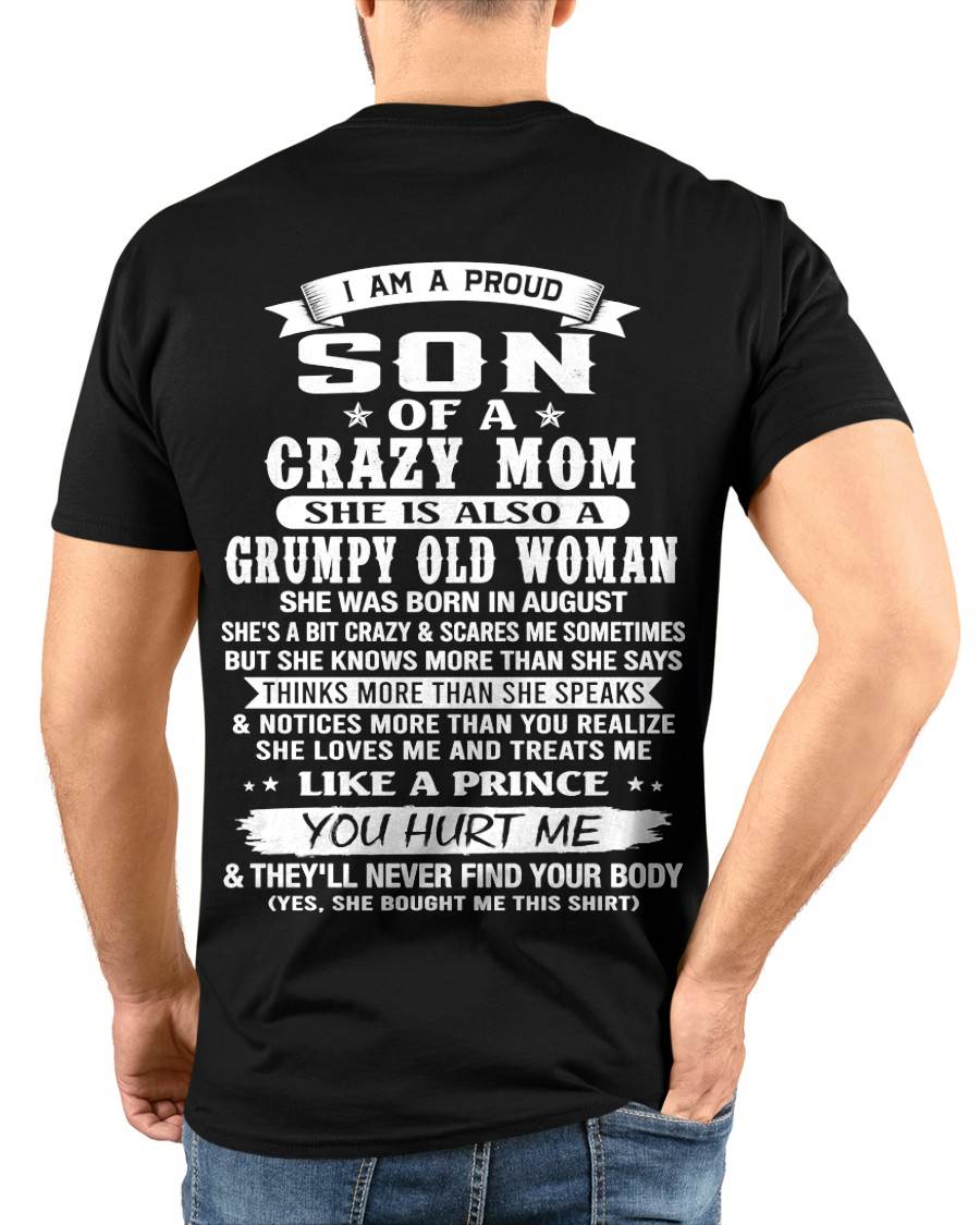 AUGUST - PROUD SON OF A CRAZY MOM - FROM MOM - TLEE08 (SKU2606-127-08)