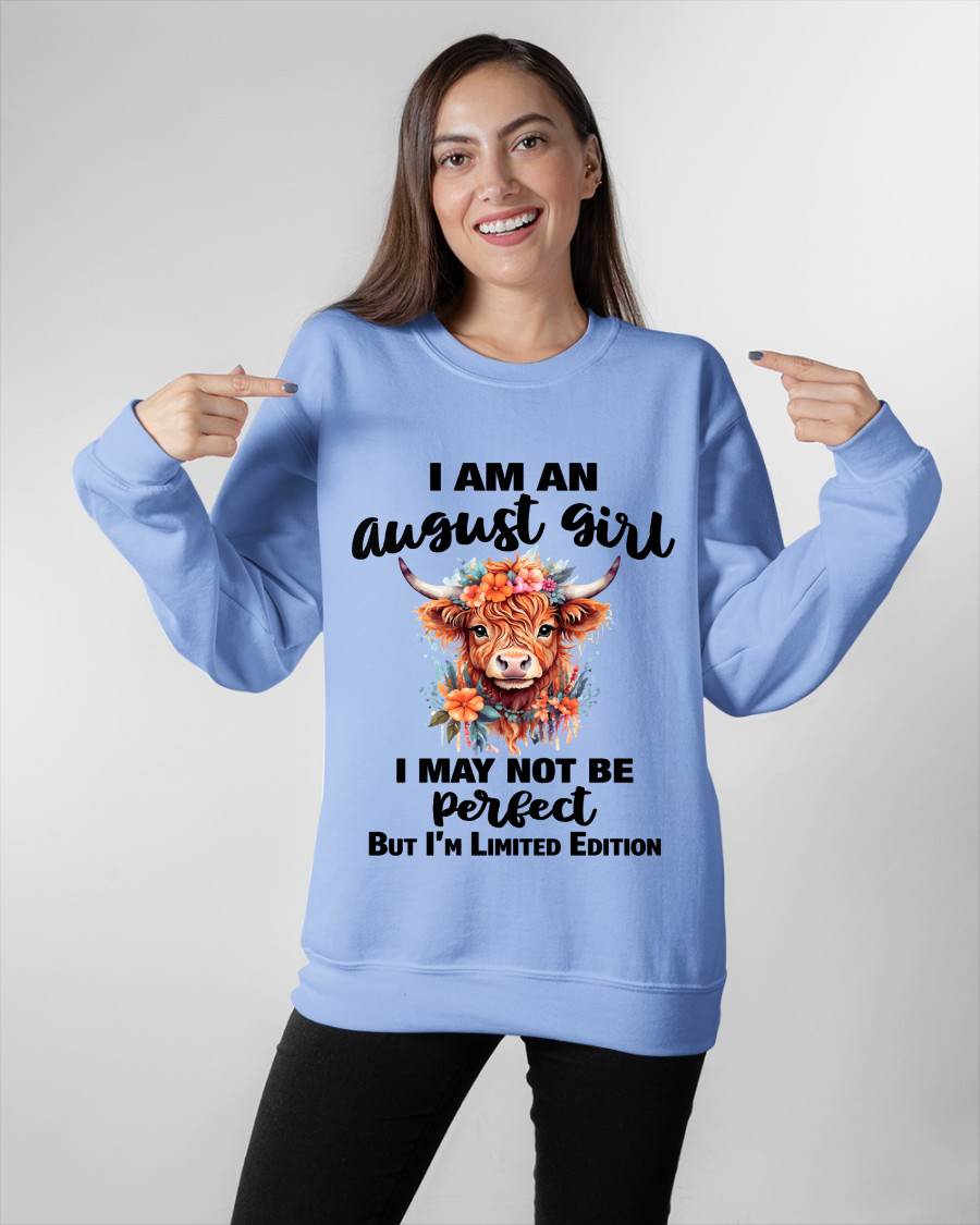 AUGUST GIRL FLORAL HIGHLAND COW TEE - FOR WOMEN - TLEE08 (SKU2607-278-08)