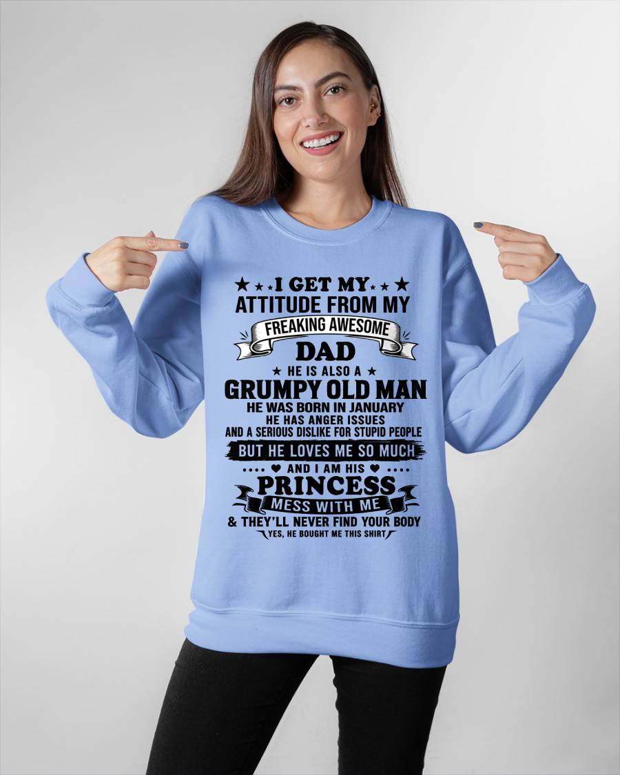 JANUARY - AWESOME DAD PRINCESS SHIRT - FROM DAD - TLEE01 (SKU2607-352-01)