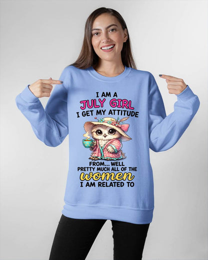 JULY GIRL – I GET MY ATTITUDE FROM MY FAMILY - FOR WOMEN - TLEE07 (SKU2604-294-07)