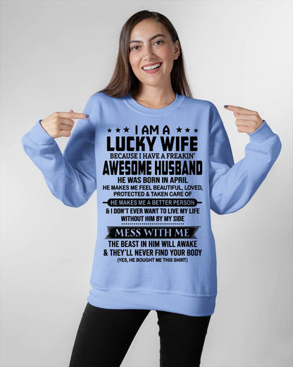 APRIL BORN HUSBAND'S LUCKY WIFE - FROM HUSBAND - TLEE04 (SKU2605-97-04)