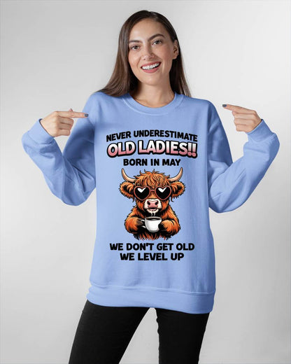 MAY BORN WOMEN LEVEL UP, NEVER GROW OLD SHIRT - FOR WOMEN - TLEE05 (SKU2606-79-05)