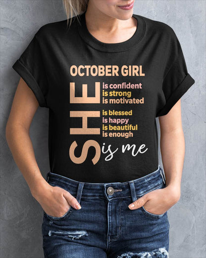 OCTOBER GIRL - SELF LOVE TYPOGRAPHY - FOR WOMEN - TLEE10 (SKU2606-255-10)