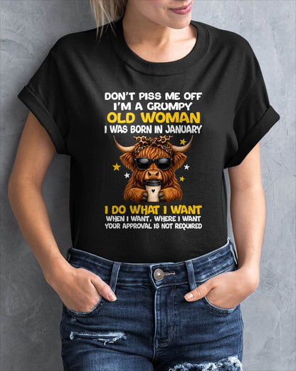 JANUARY BORN WOMAN FUNNY SHIRT - FOR WOMEN - TLEE01 (SKU2607-217-01)
