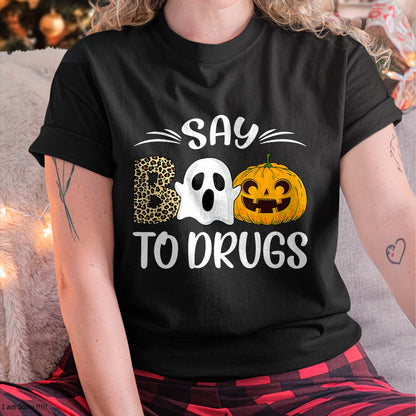Hallowen Shirts for Family, Funny hallowen shirts, Hallowen Unisex T-Shirt/Hoodie/Sweatshirt HLT00 - Say Boo To Drugs Red Ribbon Week Awareness Funny Halloween T-Shirt