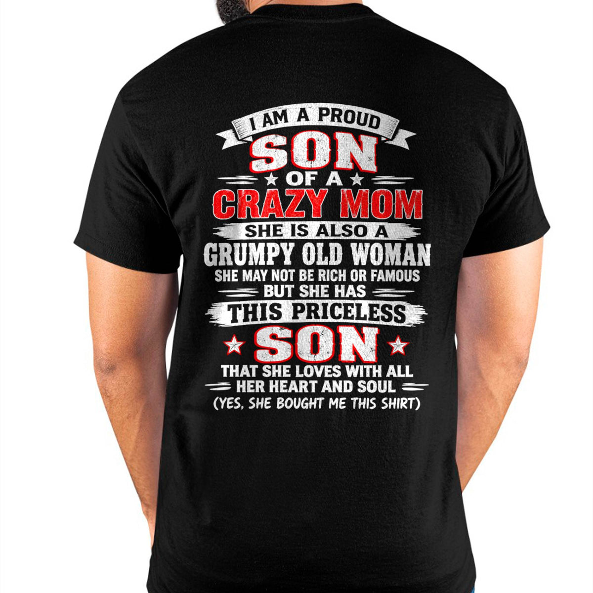 CRAZY MOM & PROUD SON SHIRT - FROM MOM - TLEE00 (SKU2610-744-00)