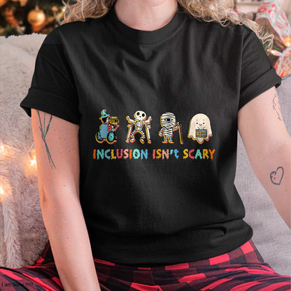 Hallowen Shirts for Family, Funny hallowen shirts, Hallowen Unisex T-Shirt/Hoodie/Sweatshirt HLT00 - Inclusion Isn't Scary Slp Halloween Sped Teacher T-Shirt