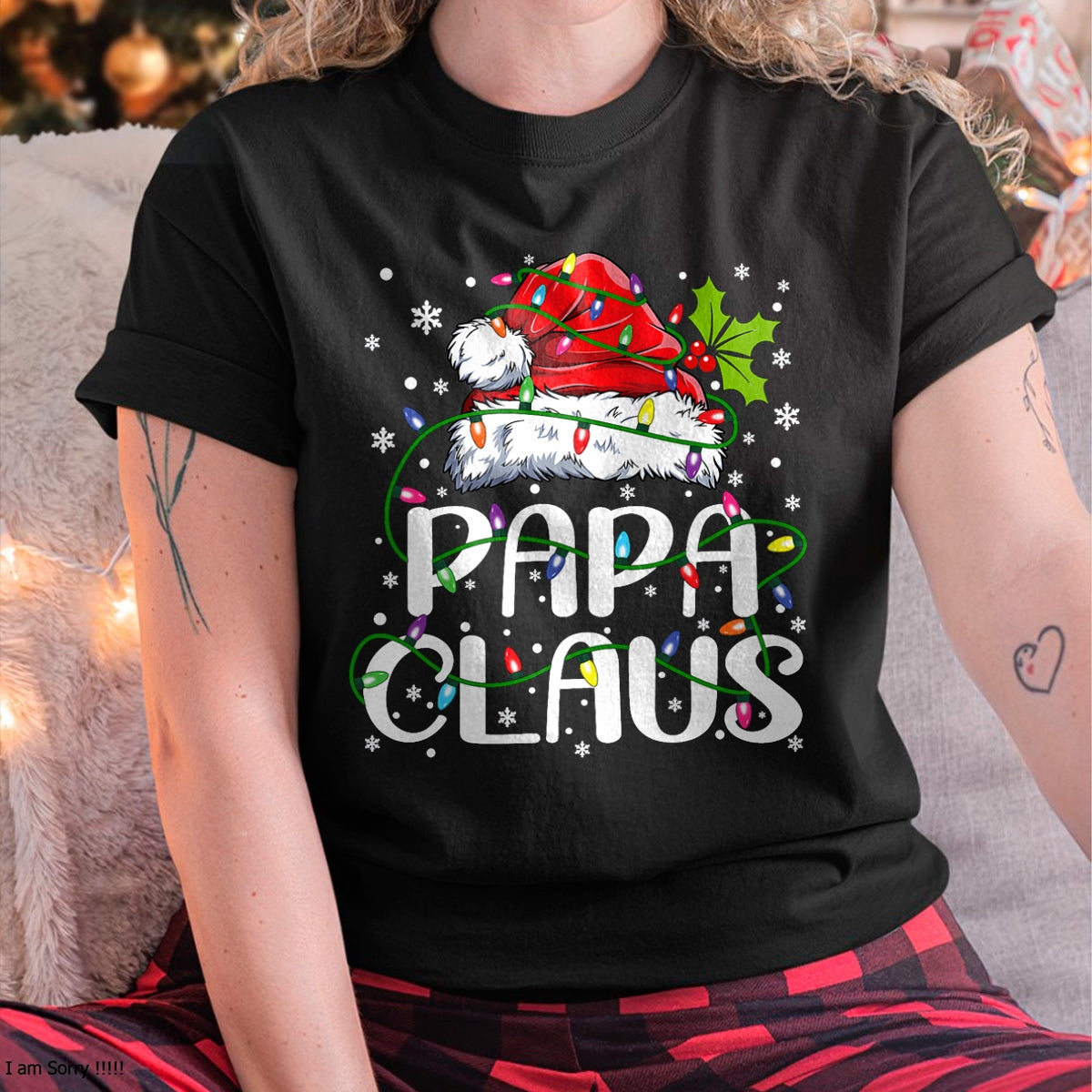 Christmas Shirts for Family, Funny christmas shirts, Christmas Unisex T-Shirt/Hoodie/Sweatshirt HLT00 - Papa Claus Christmas Lights Pajama Family Matching T-Shirt